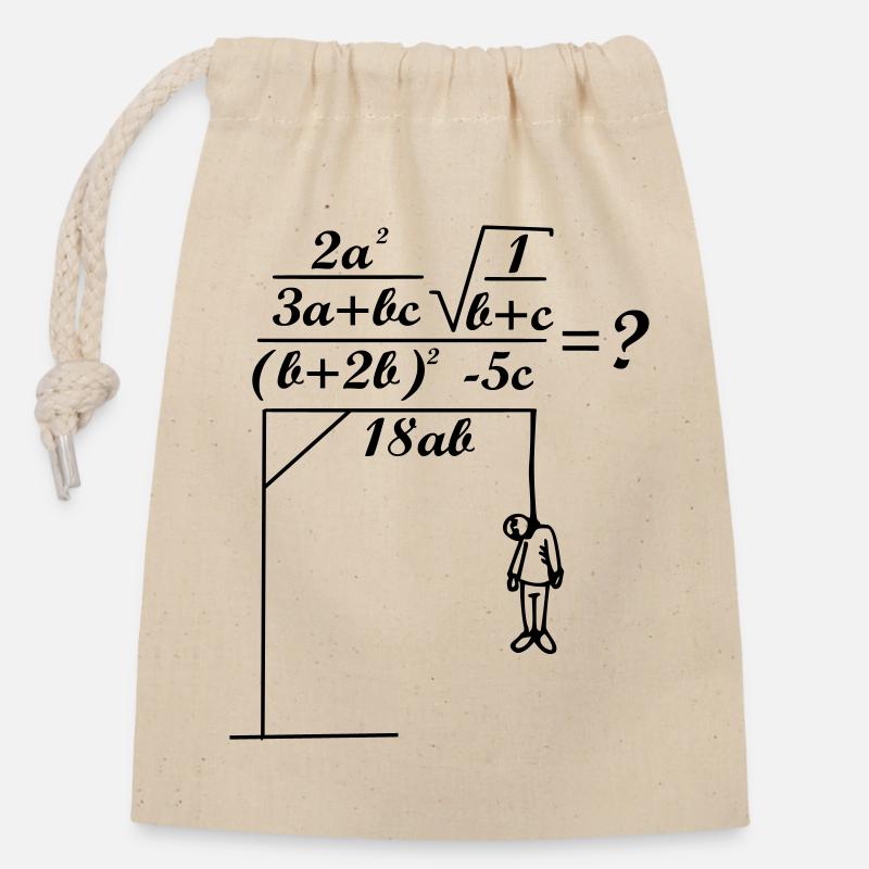formule de math - Sac cadeau en coton avec cordon (14 x 20 cm) - nature