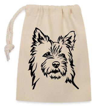 Cairn Terrier - Sac cadeau en coton avec cordon (14 x 20 cm) - nature - Devant