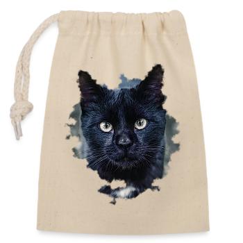 blackcat/ black cat - Closable cotton gift bag (14x20cm) - nature - Front