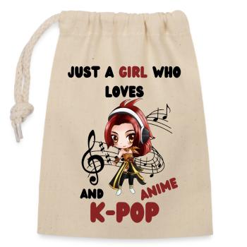 K- Pop Anime Korean Pop - Closable cotton gift bag (14x20cm) - nature - Front