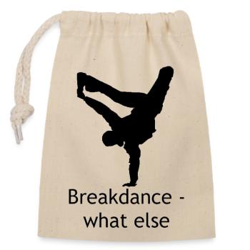 Breakdance - Verschließbarer Geschenkbeutel aus Baumwolle (14x20cm) - Natur - Vorne