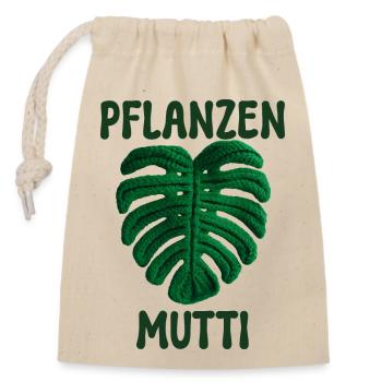 PFLANZEN MUTTI - Verschließbarer Geschenkbeutel aus Baumwolle (14x20cm) - Natur - Vorne
