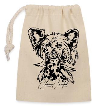 CHINOIS CRESTED Chien sans poils Chien Wilsigns - Sac cadeau en coton avec cordon (14 x 20 cm) - nature - Devant