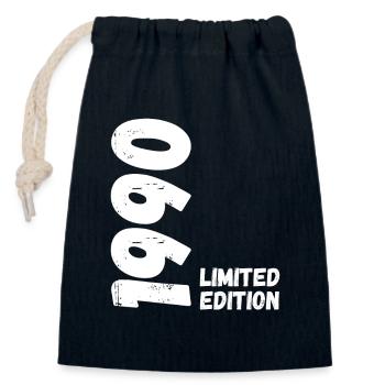 1990 Édition limitée Anniversaire - Sac cadeau en coton avec cordon (14 x 20 cm) - bleu marine - Devant