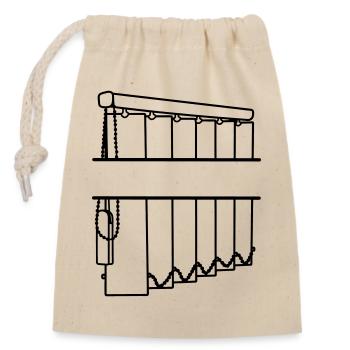 Slats transparent window coverings - Closable cotton gift bag (14x20cm) - nature - Front