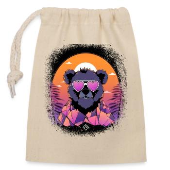 Coati Animal Humour Happy Funny Present Panda Bear - Sac cadeau en coton avec cordon (14 x 20 cm) - nature - Devant
