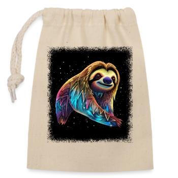 present birthday present idea sayings 1960s hippie - Closable cotton gift bag (14x20cm) - nature - Front