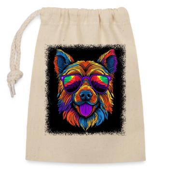 beagle lover cadeau chien amical amoureux anniversaire - Sac cadeau en coton avec cordon (14 x 20 cm) - nature - Devant
