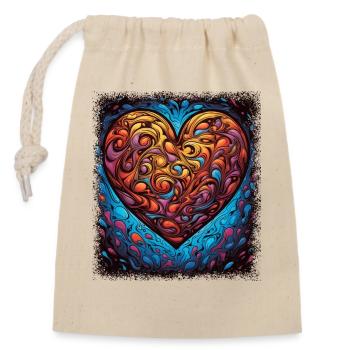 dark chocolate brown chocolate cake sweet - Closable cotton gift bag (14x20cm) - nature - Front