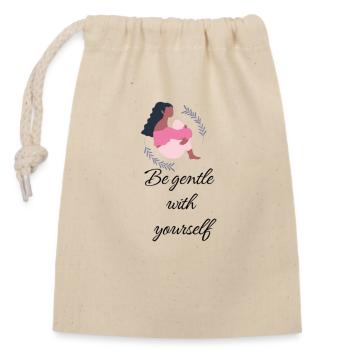 Be gentle with yourself - Sac cadeau en coton avec cordon (14 x 20 cm) - nature - Devant