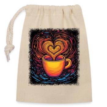 tasse de café au lait fatiguée roastedbeans - Sac cadeau en coton avec cordon (14 x 20 cm) - nature - Devant