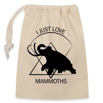 Lustiges Mammut Steinzeit Eiszeit Design Urzeit - Verschließbarer Geschenkbeutel aus Baumwolle (14x20cm) - Natur - Vorne
