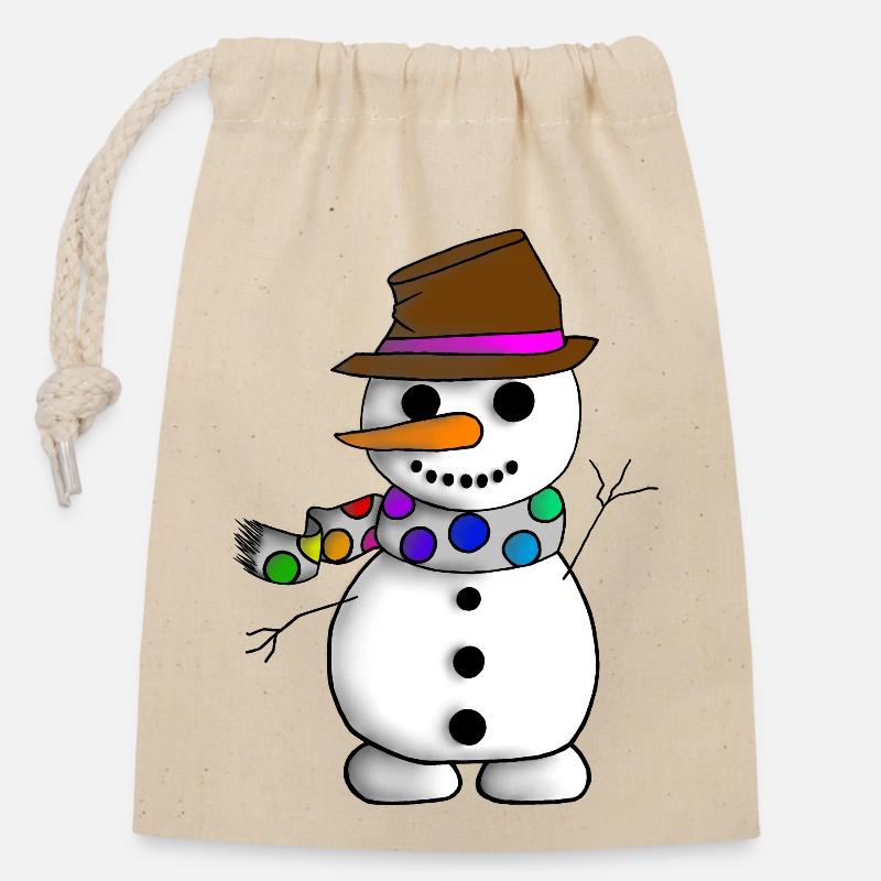 Frosty Style - Verschließbarer Geschenkbeutel aus Baumwolle (14x20cm) - Natur
