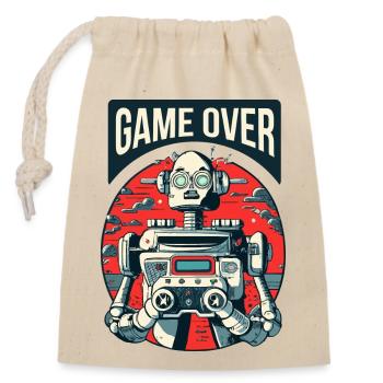 Robot game over - Sac cadeau en coton avec cordon (14 x 20 cm) - nature - Devant