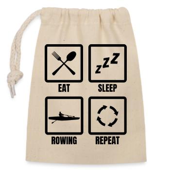 Rower's Routine - Closable cotton gift bag (14x20cm) - nature - Front