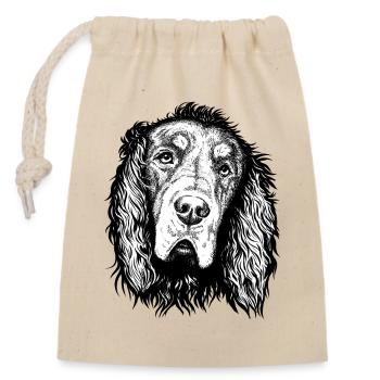 Gordon Setter Portrait Blue sw - Verschließbarer Geschenkbeutel aus Baumwolle (14x20cm) - Natur - Vorne