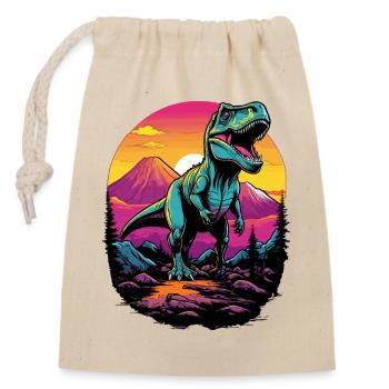 Tyrannosaure Rex - Sac cadeau en coton avec cordon (14 x 20 cm) - nature - Devant