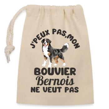 bouvier bernois chien mignon 2 - Sac cadeau en coton avec cordon (14 x 20 cm) - nature - Devant