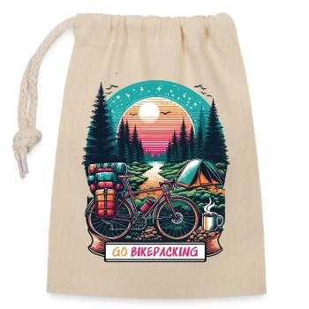 Sunset Bikepacking Forest Escape - Closable cotton gift bag (14x20cm) - nature - Front