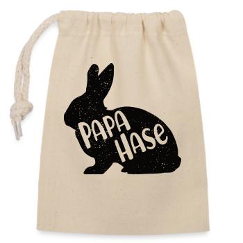 Hasenpapa Osterhase Bester Vater Ostern Hasen Papa - Verschließbarer Geschenkbeutel aus Baumwolle (14x20cm) - Natur - Vorne