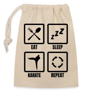 Routine de karaté - Sac cadeau en coton avec cordon (14 x 20 cm) - nature - Devant