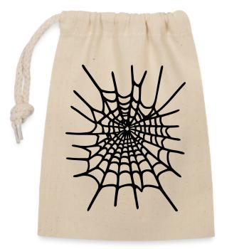 Spinnennetz Halloween - Verschließbarer Geschenkbeutel aus Baumwolle (14x20cm) - Natur - Vorne