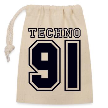 TECHNO 91 - Verschließbarer Geschenkbeutel aus Baumwolle (14x20cm) - Natur - Vorne