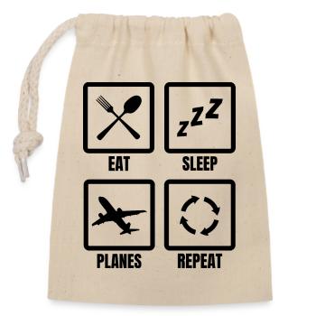 Airplane Enthusiast - Closable cotton gift bag (14x20cm) - nature - Front