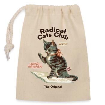 Radical Cats Club – Vintage Cat Lovers - Closable cotton gift bag (14x20cm) - nature - Front