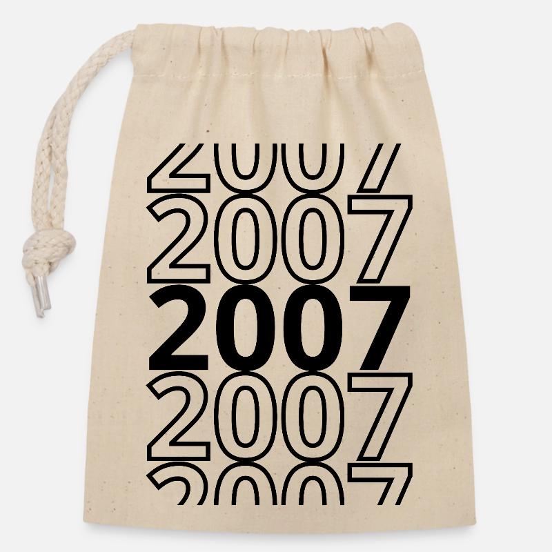 2007 2007 2007 - Sac cadeau en coton avec cordon (14 x 20 cm) - nature