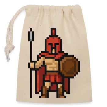Pixel spartiate - Sac cadeau en coton avec cordon (14 x 20 cm) - nature - Devant