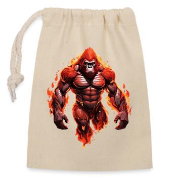 Gorilla - Closable cotton gift bag (14x20cm) - nature - Front