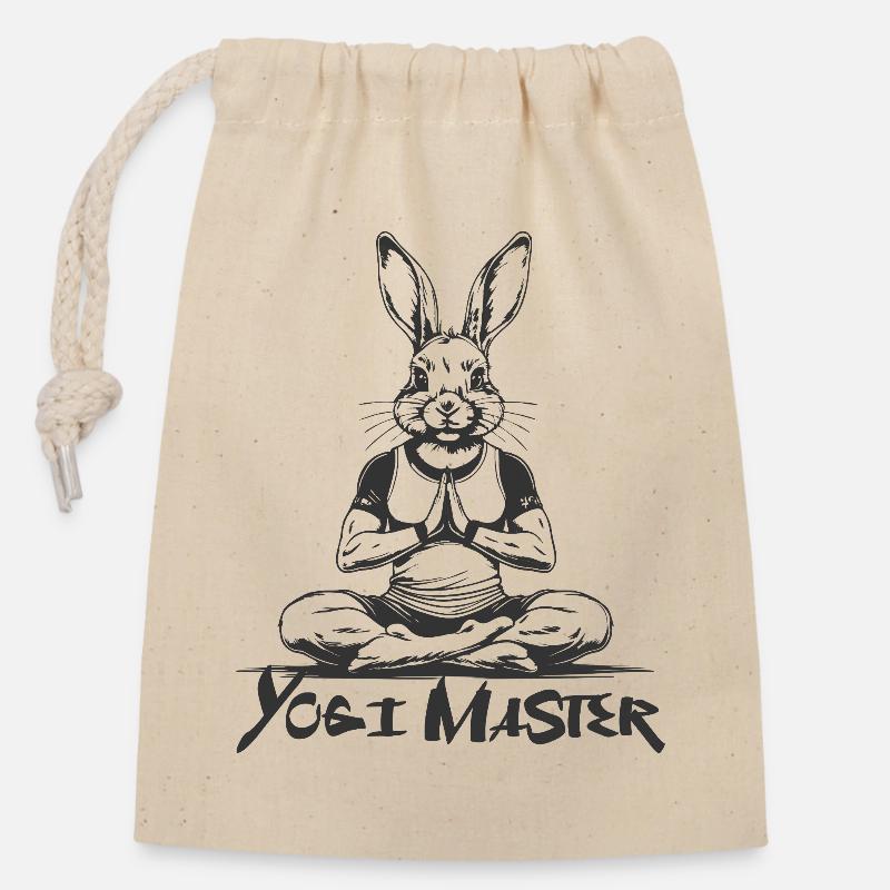 yoga, Yogi Master - Closable cotton gift bag (14x20cm) - nature