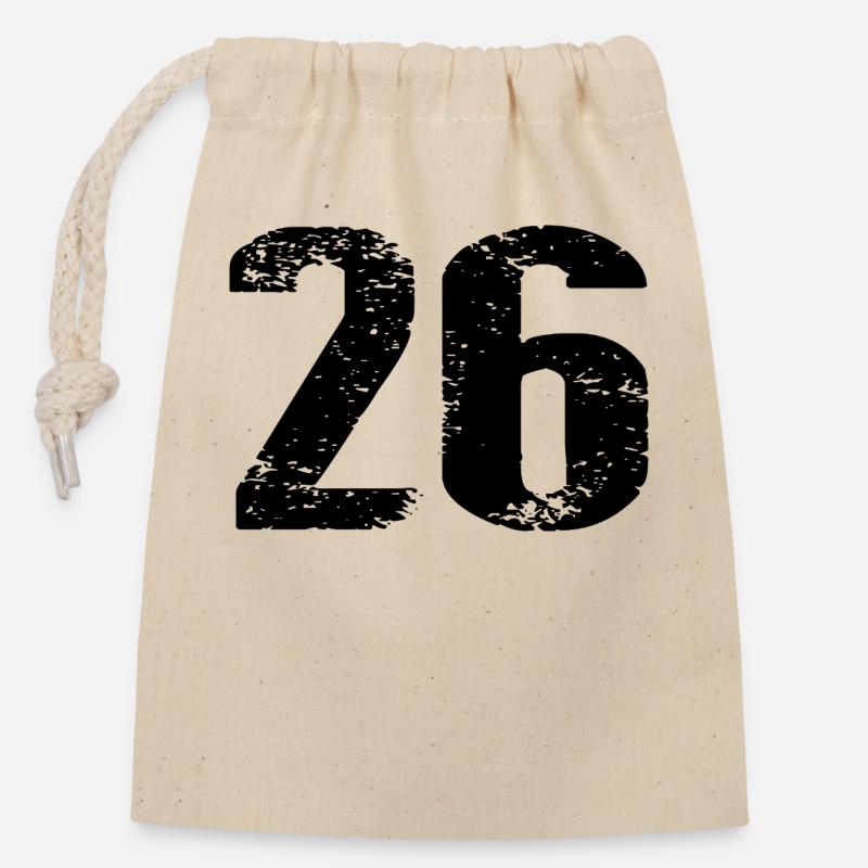 26 Number Jersey - Closable cotton gift bag (14x20cm) - nature