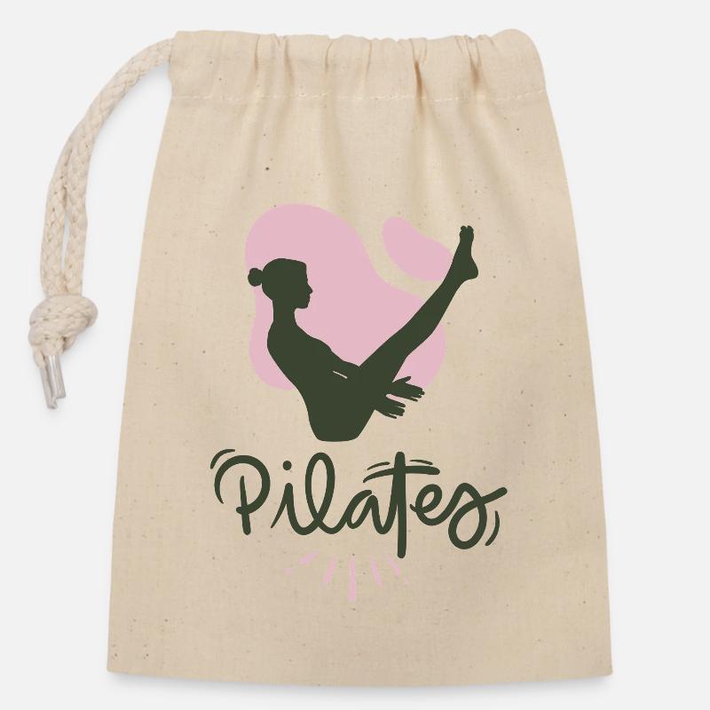 Pilates - Verschließbarer Geschenkbeutel aus Baumwolle (14x20cm) - Natur