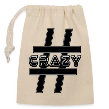 Hashtag GRAZY weird crazy - Closable cotton gift bag (14x20cm) - nature - Front
