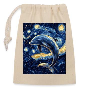 Delfin Style Van Gogh Étoilé - Sac cadeau en coton avec cordon (14 x 20 cm) - nature - Devant