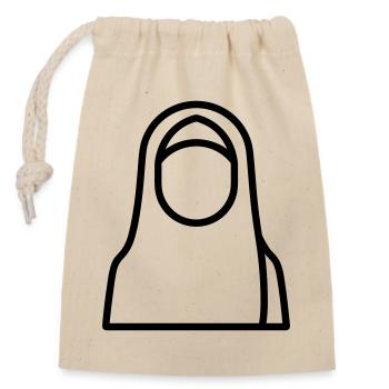Muslim woman - Closable cotton gift bag (14x20cm) - nature - Front