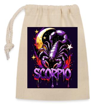 Scorpio - Closable cotton gift bag (14x20cm) - nature - Front