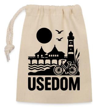 Usedom Island - Closable cotton gift bag (14x20cm) - nature - Front