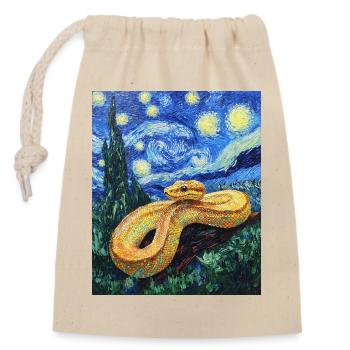 Snake Python Van Gogh Style Starry Night - Closable cotton gift bag (14x20cm) - nature - Front