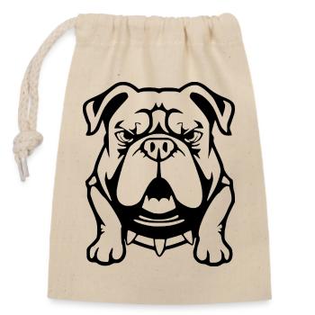 Bulldogge schwarz Hunde T-shirt Geschenk - Verschließbarer Geschenkbeutel aus Baumwolle (14x20cm) - Natur - Vorne