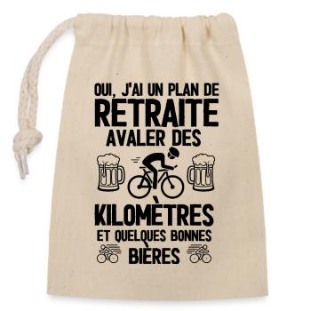 Retired - Closable cotton gift bag (14x20cm) - nature - Front