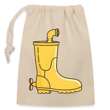 Submarine Rain Boots / Yellow Submarine Boots - Closable cotton gift bag (14x20cm) - nature - Front