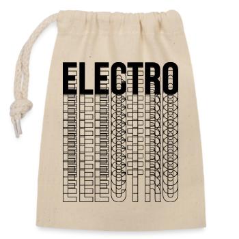 Logo-Design der Elektro-Musiktypografie - Verschließbarer Geschenkbeutel aus Baumwolle (14x20cm) - Natur - Vorne