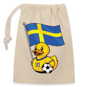 Sweden Football Fan Shirt for Proud Fans - Closable cotton gift bag (14x20cm) - nature - Front