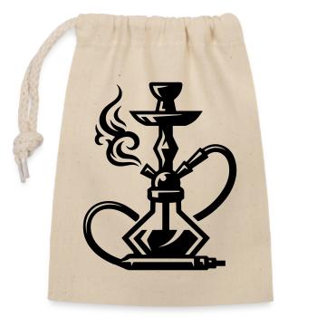 Shisha Hookah - Verschließbarer Geschenkbeutel aus Baumwolle (14x20cm) - Natur - Vorne