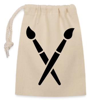 Pinceau, peinture, symbole artistique - Sac cadeau en coton avec cordon (14 x 20 cm) - nature - Devant