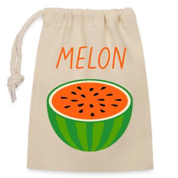 Melone Wassermelone Frische Sommerfrucht - Verschließbarer Geschenkbeutel aus Baumwolle (14x20cm) - Natur - Vorne