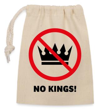 Pas de rois ! (Projet de protestation / POS 2C) - Sac cadeau en coton avec cordon (14 x 20 cm) - nature - Devant